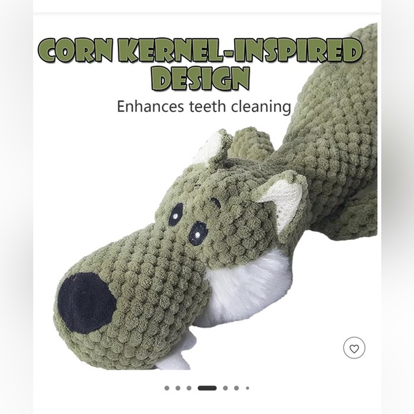 🐾 Green Plush Indestructible Chew Toy for Dogs - Picture 2 of 15